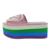 GUCCI グッチ 702294 adidas アディダス プラットフォーム シルク 厚底 サンダル ピンク系 マルチカラー系 39.5【新古品】【未使用】【中古】