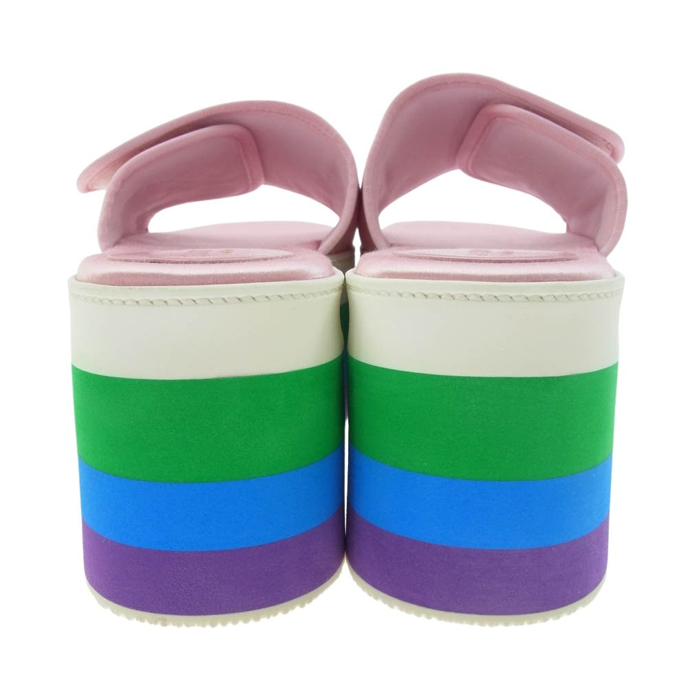 GUCCI グッチ 702294 adidas アディダス プラットフォーム シルク 厚底 サンダル ピンク系 マルチカラー系 39.5【新古品】【未使用】【中古】