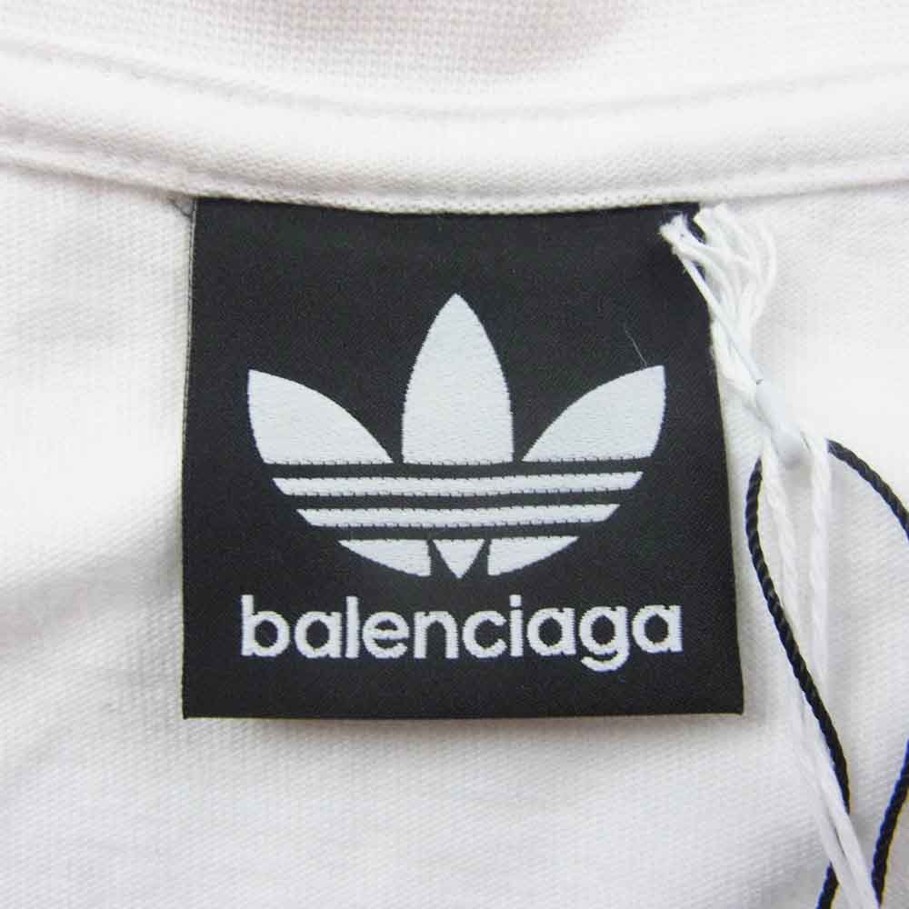 BALENCIAGA バレンシアガ 23SS 731769 TNVA6 ADIDAS アディダス ロゴ デザイン オーバーサイズ 半袖 Tシャツ ホワイト系 3【中古】