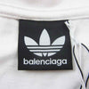 BALENCIAGA バレンシアガ 23SS 731769 TNVA6 ADIDAS アディダス ロゴ デザイン オーバーサイズ 半袖 Tシャツ ホワイト系 3【中古】