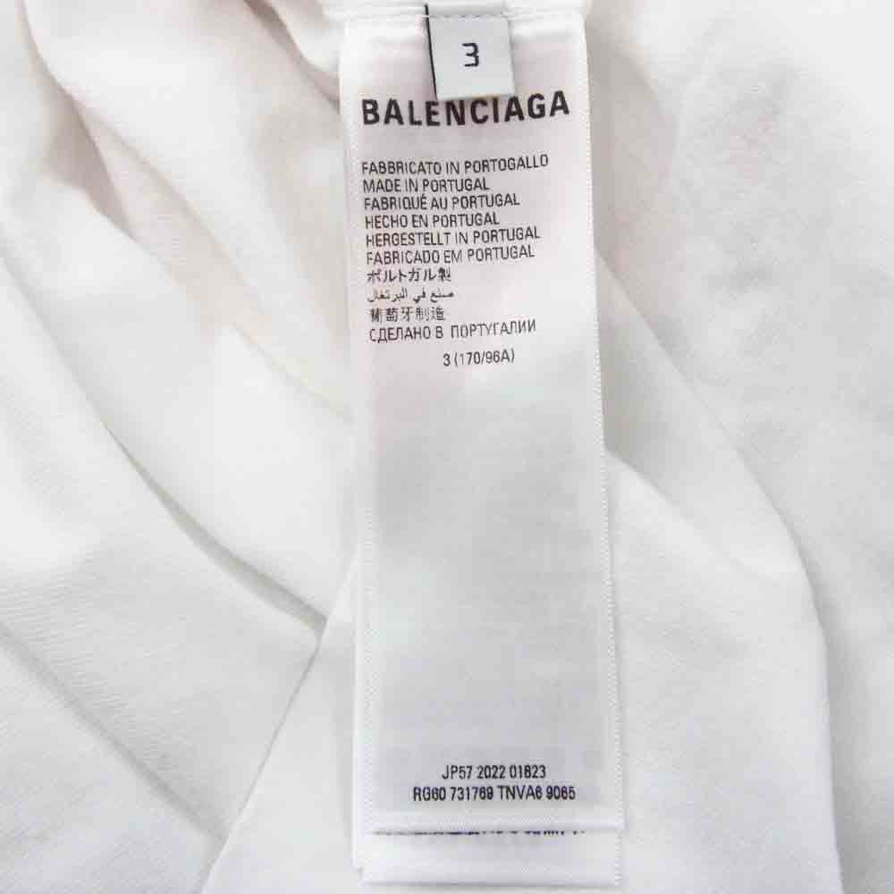 BALENCIAGA バレンシアガ 23SS 731769 TNVA6 ADIDAS アディダス ロゴ デザイン オーバーサイズ 半袖 Tシャツ ホワイト系 3【中古】