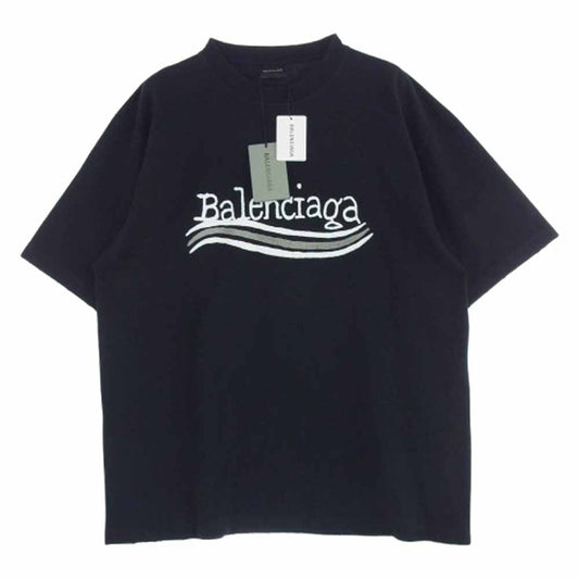 BALENCIAGA バレンシアガ 23AW 641655 TNVE7 Large Fit Tee ラージ フィット ロゴプリント 半袖 Tシャツ ブラック ブラック系 M【中古】