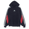 BALENCIAGA バレンシアガ 23AW 715001 TNVA8 adidas Hoodie Large Fit アディダス ロゴ刺繍 ダメージ加工 プルオーバー パーカー ブラック系 S【中古】