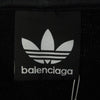 BALENCIAGA バレンシアガ 23AW 715001 TNVA8 adidas Hoodie Large Fit アディダス ロゴ刺繍 ダメージ加工 プルオーバー パーカー ブラック系 S【中古】