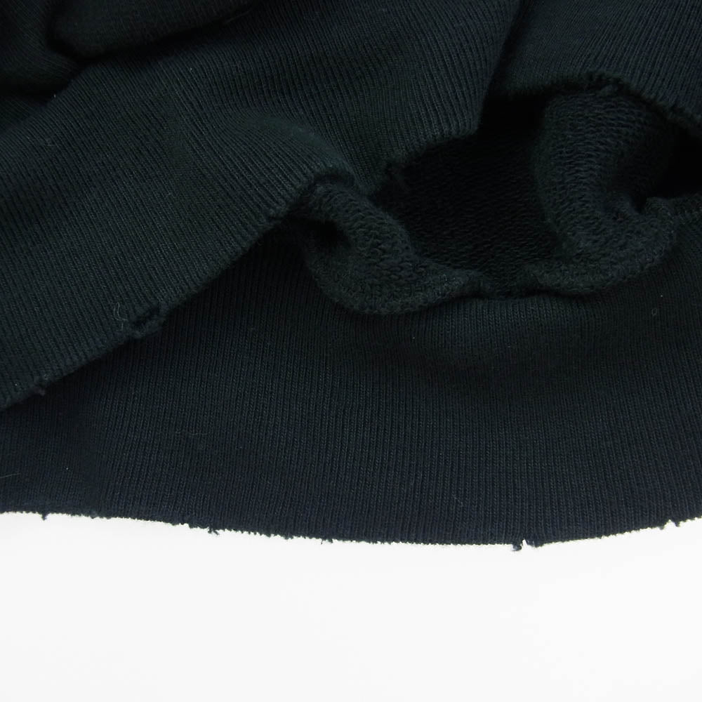 BALENCIAGA バレンシアガ 23AW 715001 TNVA8 adidas Hoodie Large Fit アディダス ロゴ刺繍 ダメージ加工 プルオーバー パーカー ブラック系 S【中古】