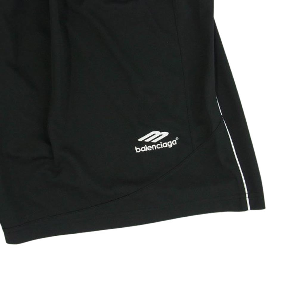 BALENCIAGA バレンシアガ 23SS 767862 ロゴ刺繍 バギー ショート パンツ ブラック系 M【美品】【中古】