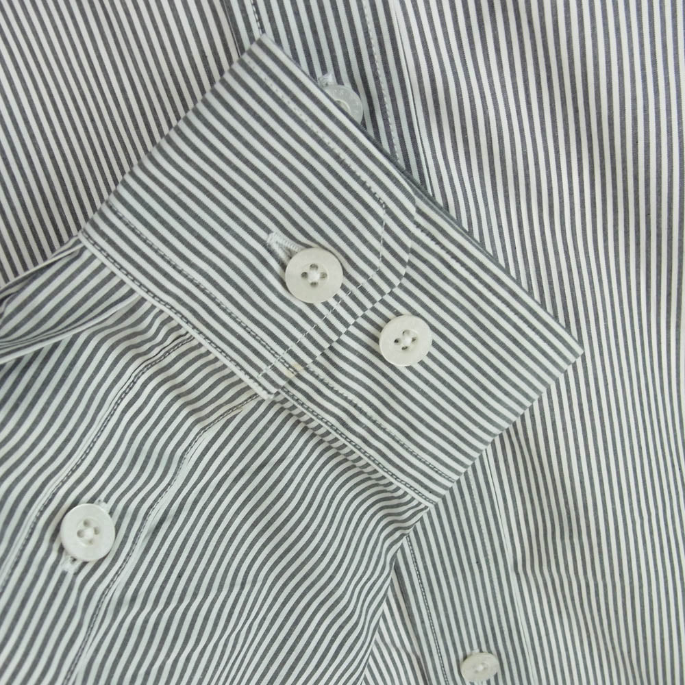 WTAPS ダブルタップス 23AW 232GWDT-SHM03 BROADCLOTH.TEXTILE.PROTECT ブロード ストライプ バックプリント 長袖 シャツ グレー系 1【中古】