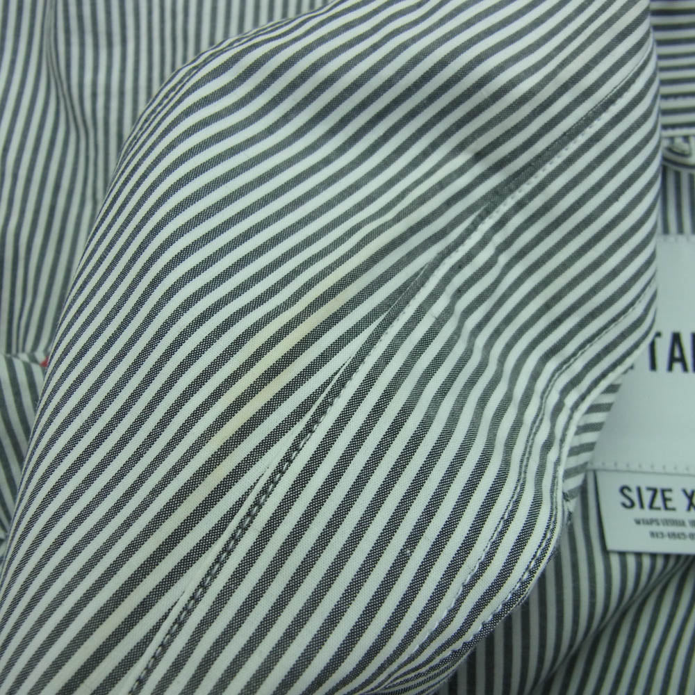 WTAPS ダブルタップス 23AW 232GWDT-SHM03 BROADCLOTH.TEXTILE.PROTECT ブロード ストライプ バックプリント 長袖 シャツ グレー系 1【中古】