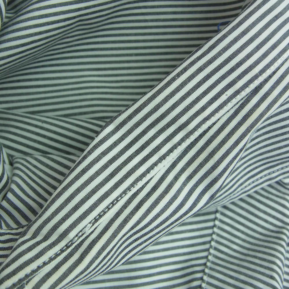 WTAPS ダブルタップス 23AW 232GWDT-SHM03 BROADCLOTH.TEXTILE.PROTECT ブロード ストライプ バックプリント 長袖 シャツ グレー系 1【中古】