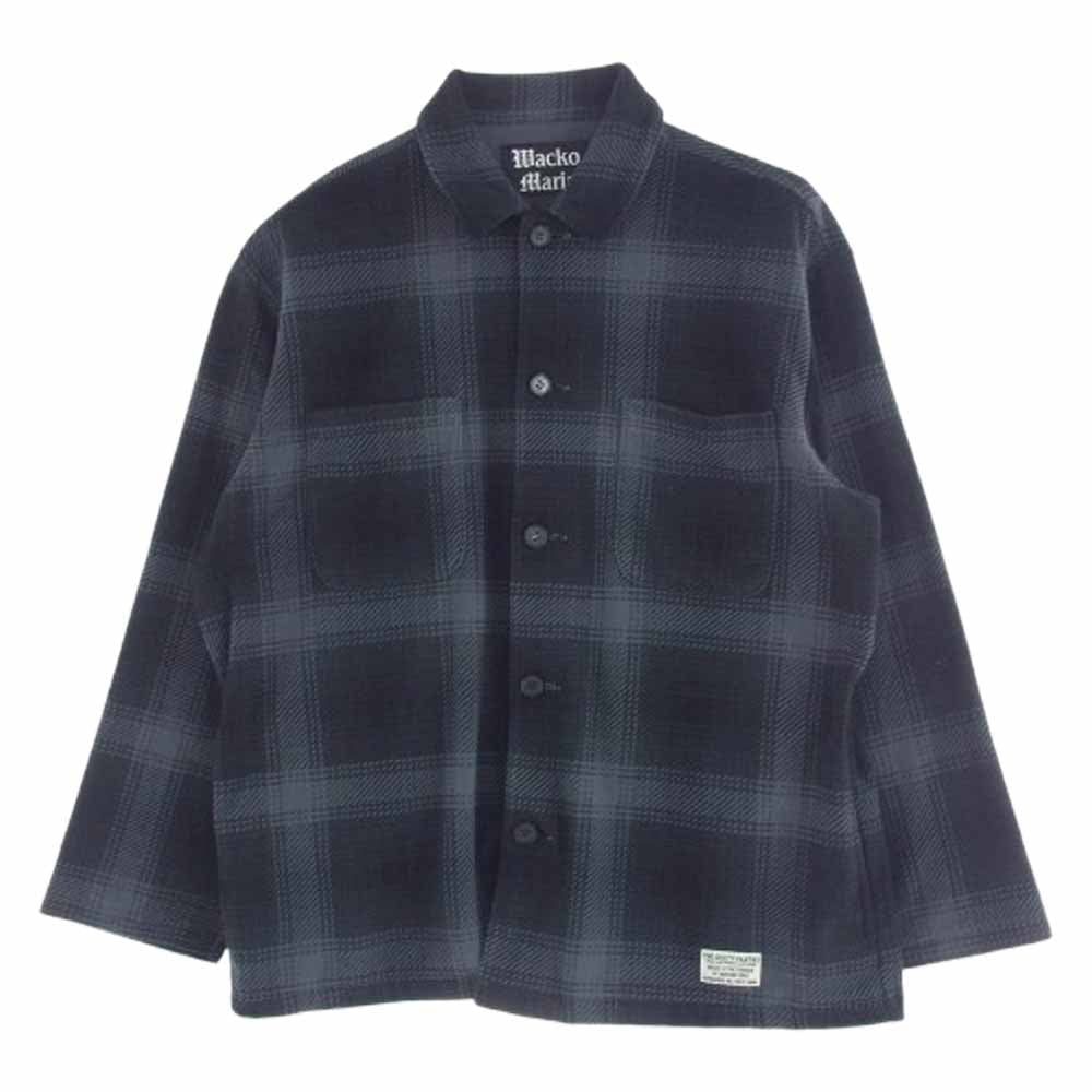 WACKO MARIA ワコマリア 23FW-WMO-BL13 FLEECE SHIRT フリース シャツ ジャケット ブラック系 グレー系 S【中古】