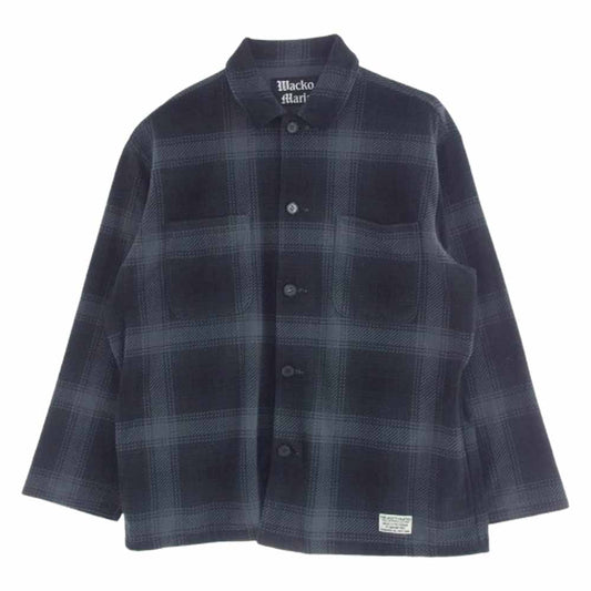 WACKO MARIA ワコマリア 23FW-WMO-BL13 FLEECE SHIRT フリース シャツ ジャケット ブラック系 グレー系 S【中古】