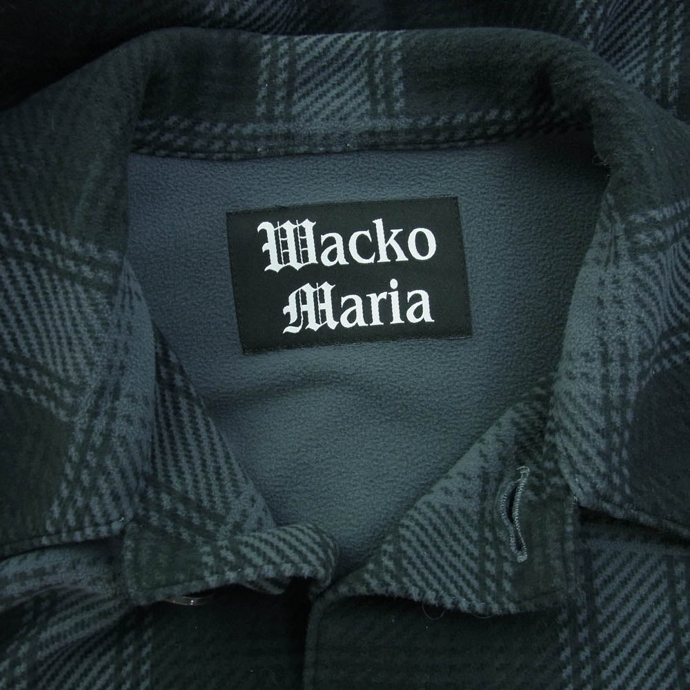 WACKO MARIA ワコマリア 23FW-WMO-BL13 FLEECE SHIRT フリース シャツ ジャケット ブラック系 グレー系 S【中古】
