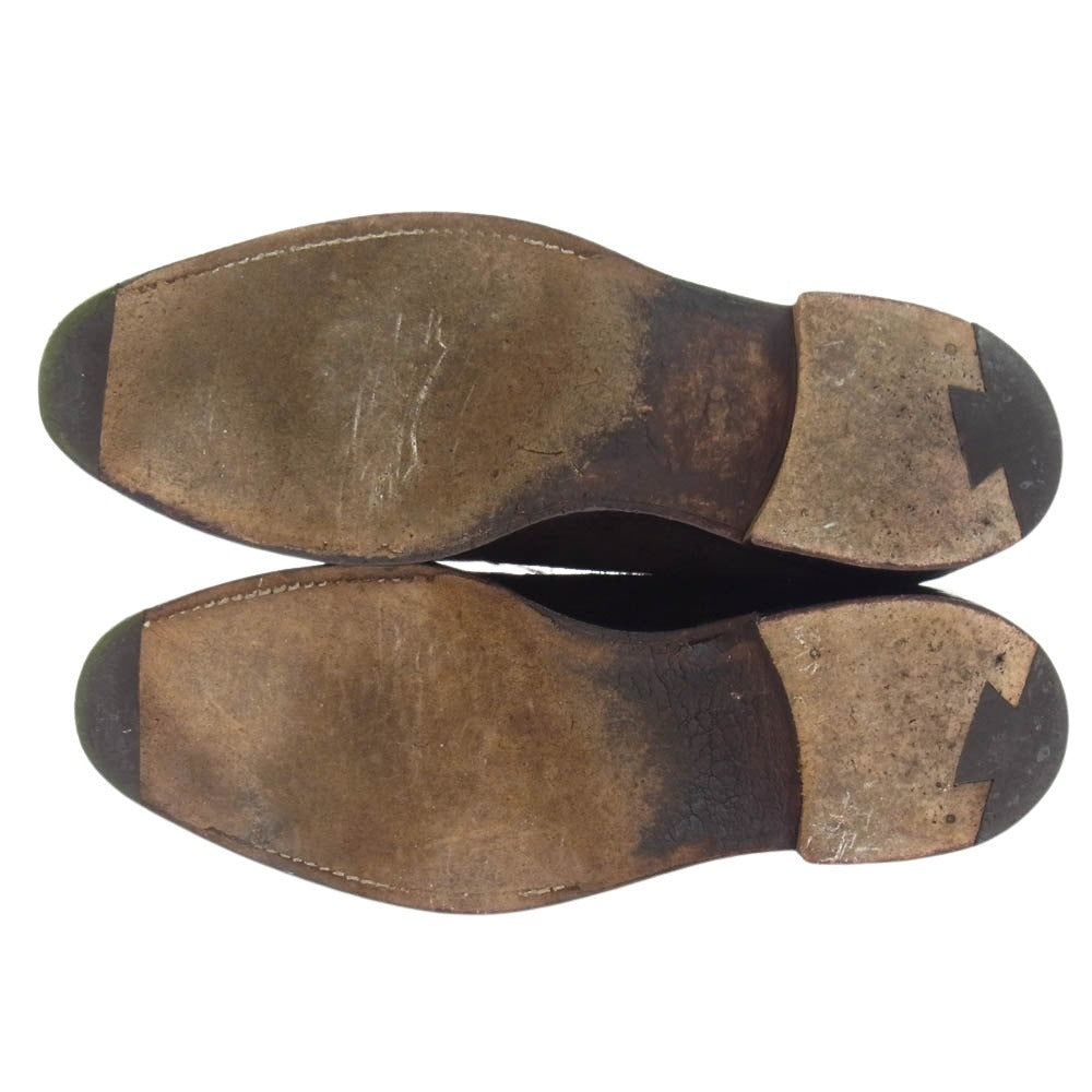John Lobb ジョンロブ PARISロゴ BARAL バラル スエード レザ― キャップトゥ シューズ ブラウン系 7.5E【中古】