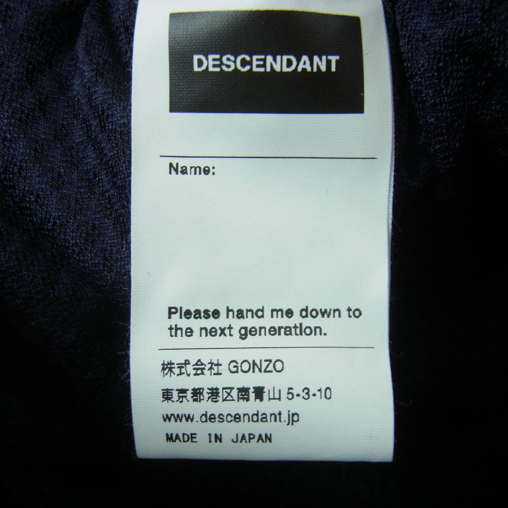 DESCENDANT ディセンダント 222ATDS-PTM02 MANCHOT FLEECE TROUSERS フリース パンツ ダークネイビー系 2【新古品】【未使用】【中古】