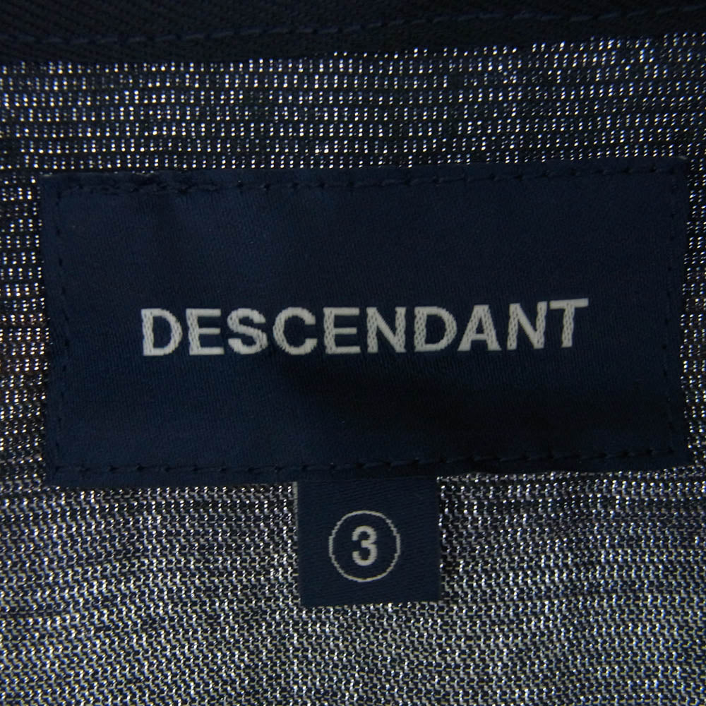 DESCENDANT ディセンダント 232WVDS-SHM04 MULE HOODED STRIPE LS SHIRT フード付き シャツ ブルー系 3【新古品】【未使用】【中古】
