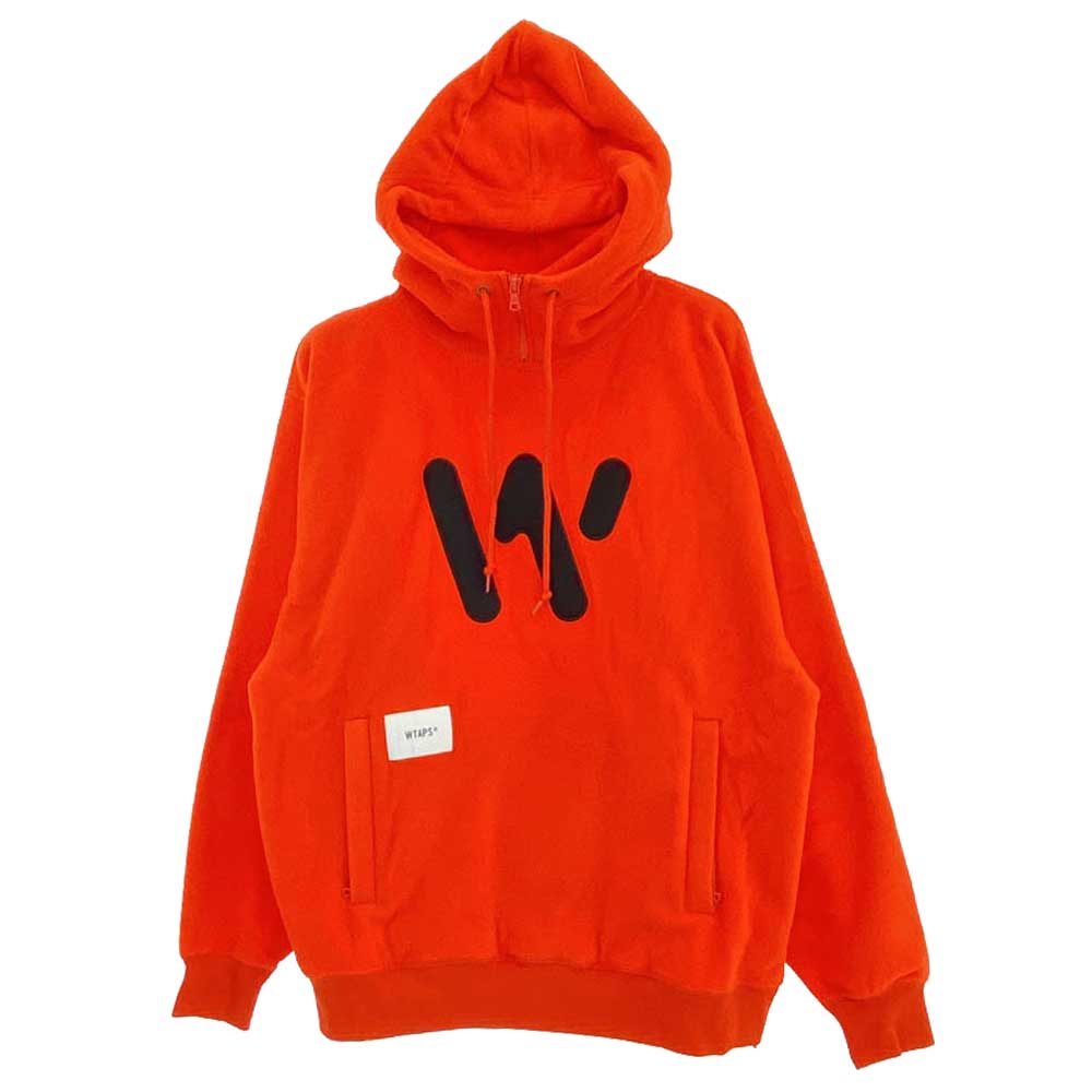 WTAPS ダブルタップス 22AW 222ATDT-CSM29 EXHAUST HOODY POLY. STENCIL ロゴ フリース フーディ パーカー ORANGE 02【新古品】【未使用】【中古】