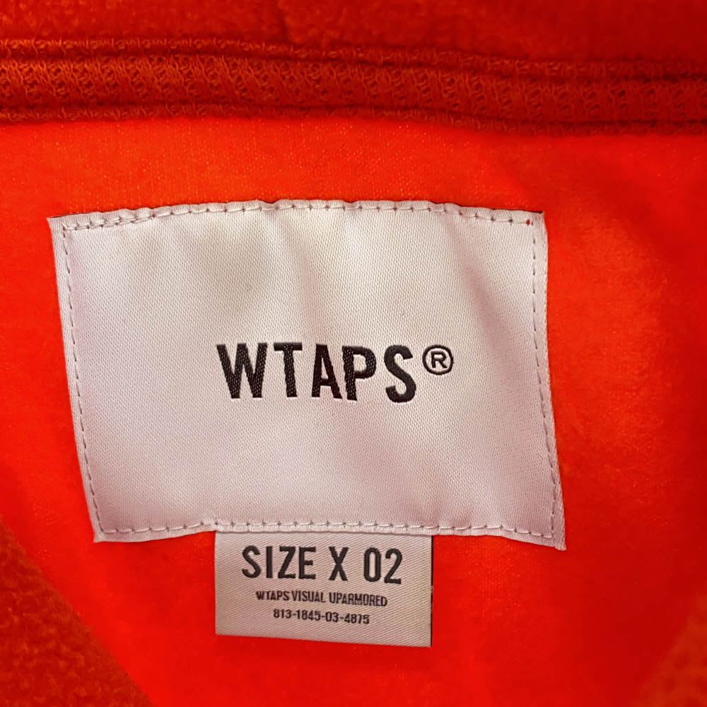 WTAPS ダブルタップス 22AW 222ATDT-CSM29 EXHAUST HOODY POLY. STENCIL ロゴ フリース フーディ パーカー ORANGE 02【新古品】【未使用】【中古】