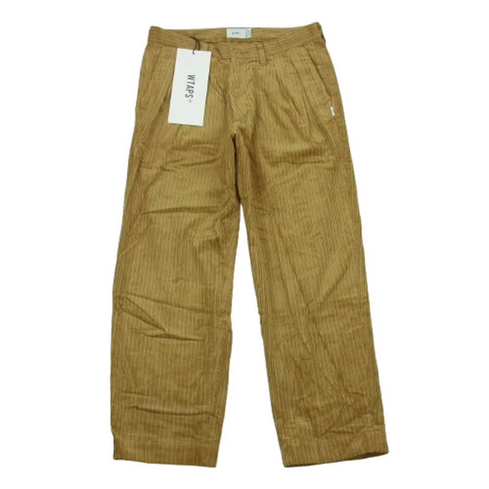 WTAPS ダブルタップス 21AW 212TQDT-PTM02 TUCK 02 TROUSERS COTTON CORDUROY コーデュロイ トラウザー パンツ ライトブラウン系 01【新古品】【未使用】【中古】