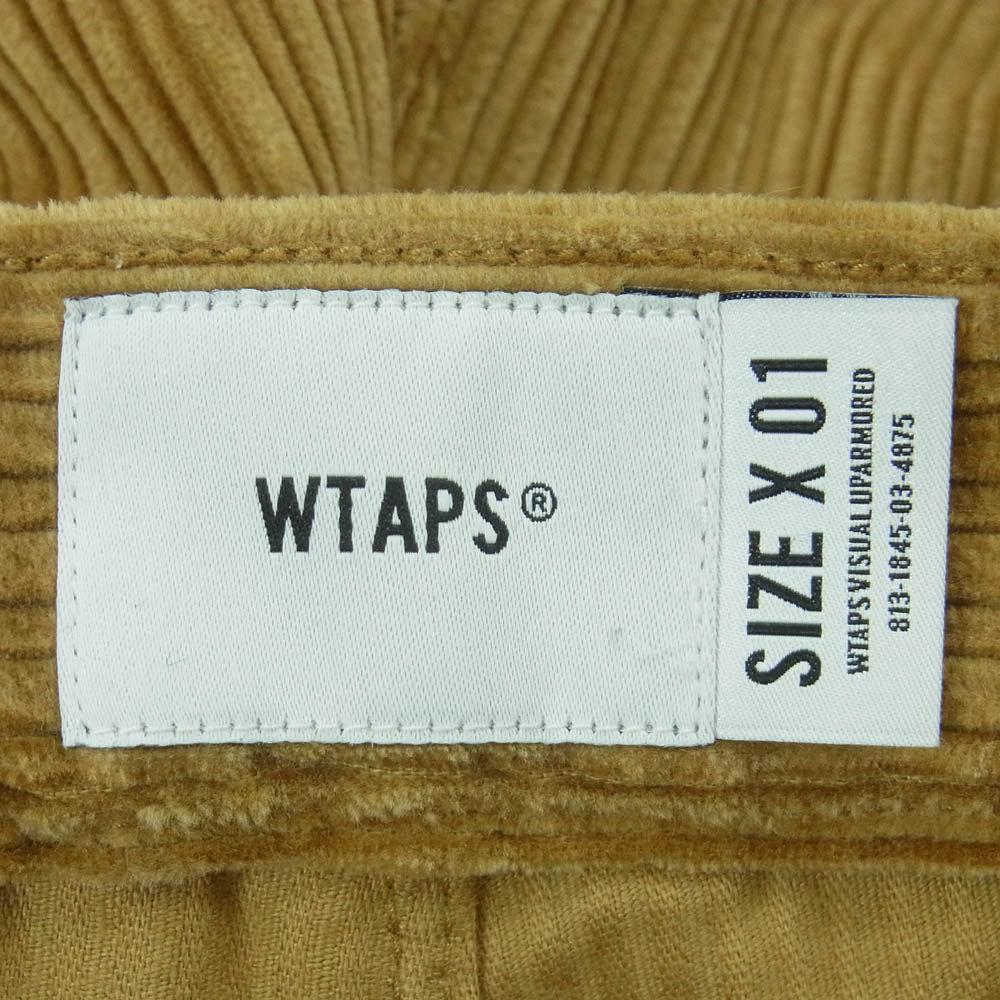 WTAPS ダブルタップス 21AW 212TQDT-PTM02 TUCK 02 TROUSERS COTTON CORDUROY コーデュロイ トラウザー パンツ ライトブラウン系 01【新古品】【未使用】【中古】
