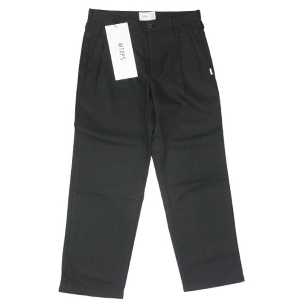 WTAPS ダブルタップス 22SS 221TQDT-PTM01 TUCK 01 TROUSERS タック トラウザー パンツ ブラック系 X01【新古品】【未使用】【中古】
