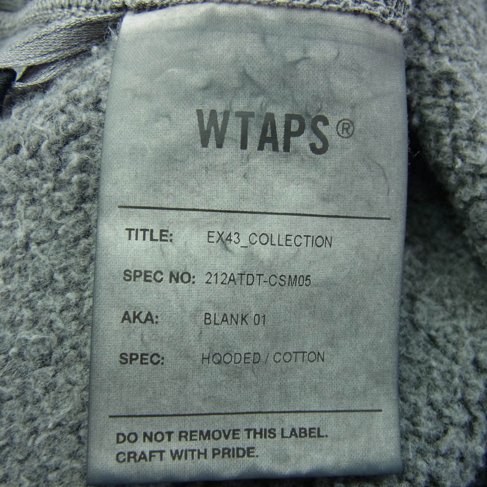 WTAPS ダブルタップス 21AW 212ATDT-CSM05 BLANK 01 HOODED コットン パーカー グレー系 X 04【新古品】【未使用】【中古】
