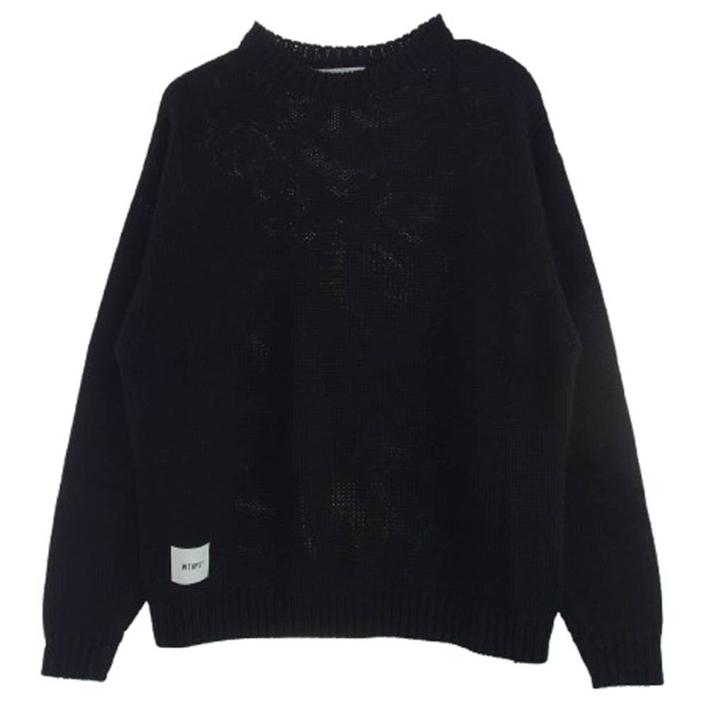 WTAPS ダブルタップス 22AW 222MADT-KNM02 222MADT-KNM02 ARMT SWEATER クロスボーン クルーネック ニット ブラック系 3【新古品】【未使用】【中古】