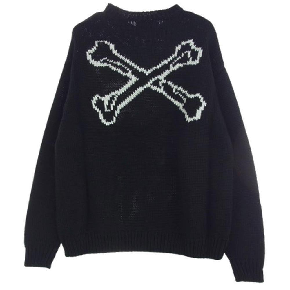 WTAPS ダブルタップス 22AW 222MADT-KNM02 222MADT-KNM02 ARMT SWEATER クロスボーン クルーネック ニット ブラック系 3【新古品】【未使用】【中古】