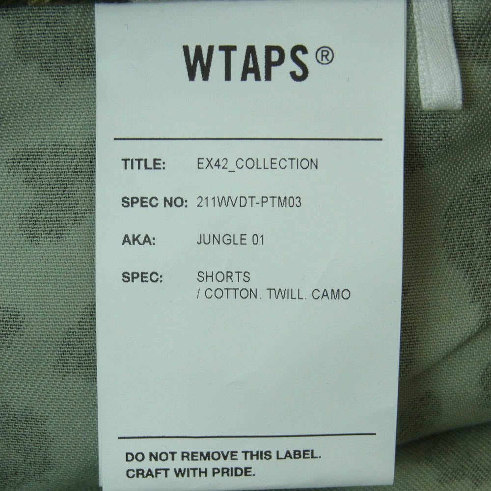WTAPS ダブルタップス 21SS 211WVDT-PTM03 JUNGLE SHORTS COTTON TWILL CAMO ORIVE ジャングル ショーツ ショート パンツ マルチカラー系 OLIVE DRAB 01【新古品】【未使用】【中古】