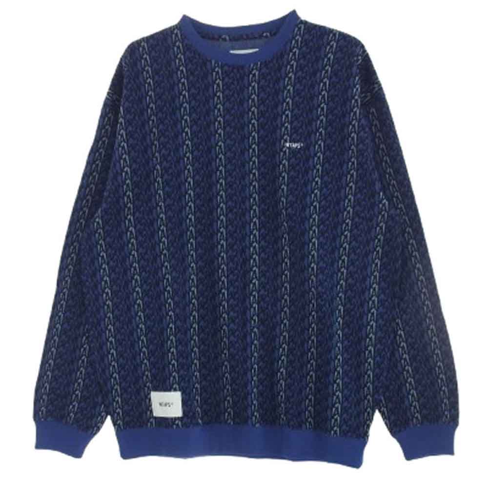 WTAPS ダブルタップス 24SS 241ATDT-CSM16 BDY/LS/COTTON.TEXTILE.SIGN テキスタイル サイン ブルー ロンT カットソー ブルー系 X 03【新古品】【未使用】【中古】