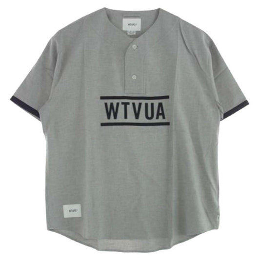 WTAPS ダブルタップス 231TQDT-SHM03 LEAGUE/SS/COTTON.TWILL.WTVUA リーグ ショート スリーブ ベースボール 半袖 シャツ グレー系 X 04【新古品】【未使用】【中古】