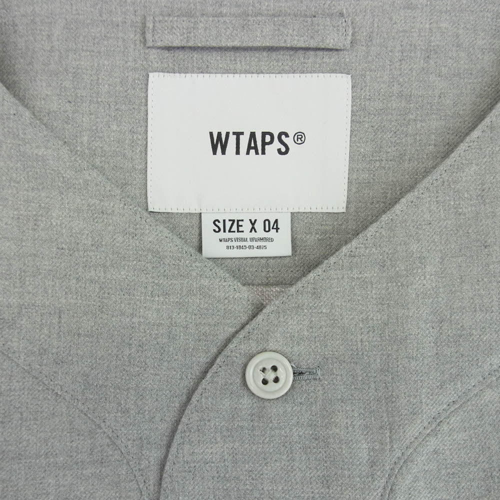 WTAPS ダブルタップス 231TQDT-SHM03 LEAGUE/SS/COTTON.TWILL.WTVUA リーグ ショート スリーブ ベースボール 半袖 シャツ グレー系 X 04【新古品】【未使用】【中古】