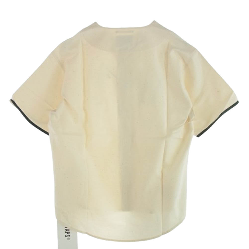 WTAPS ダブルタップス 24SS 241TQDT-SHM05 League SS Cotton Satin Spina リーグ コットン サテン スピナ ベースボール 半袖 シャツ オフホワイト系 02【新古品】【未使用】【中古】