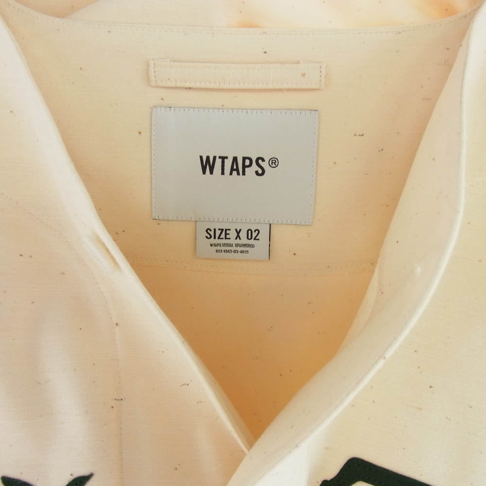 WTAPS ダブルタップス 24SS 241TQDT-SHM05 League SS Cotton Satin Spina リーグ コットン サテン スピナ ベースボール 半袖 シャツ オフホワイト系 02【新古品】【未使用】【中古】