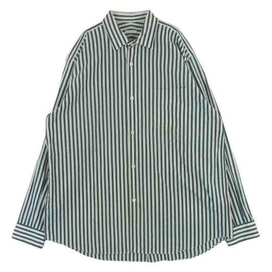 COMOLI コモリ 15AW 15F-02001 ストライプ レギュラーカラー 長袖 シャツ コモリシャツ 日本製 ブルー系 ホワイト系 3【中古】