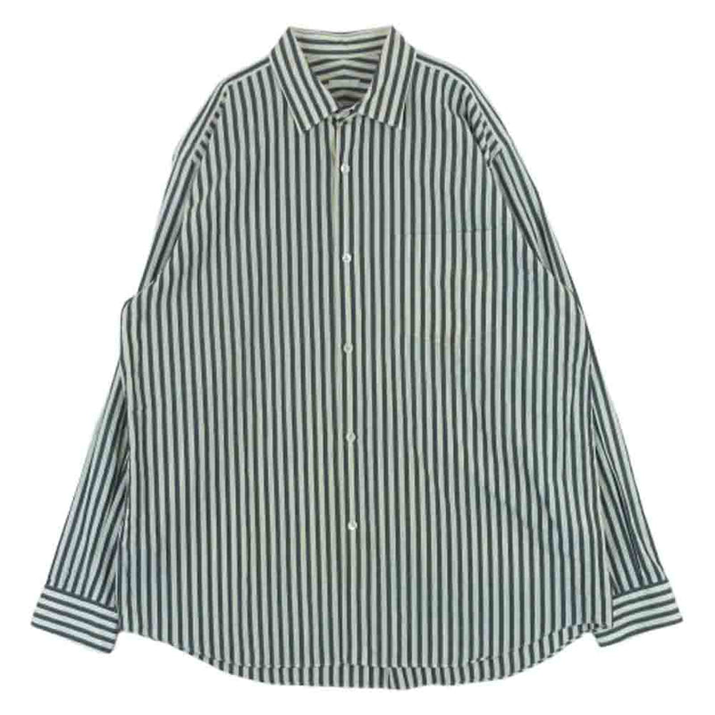 COMOLI コモリ 15AW 15F-02001 ストライプ レギュラーカラー 長袖 シャツ コモリシャツ 日本製 ブルー系 ホワイト系 3【中古】