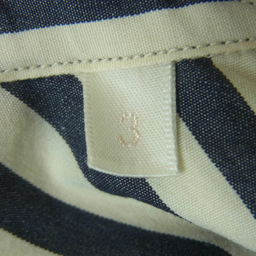 COMOLI コモリ 15AW 15F-02001 ストライプ レギュラーカラー 長袖 シャツ コモリシャツ 日本製 ブルー系 ホワイト系 3【中古】