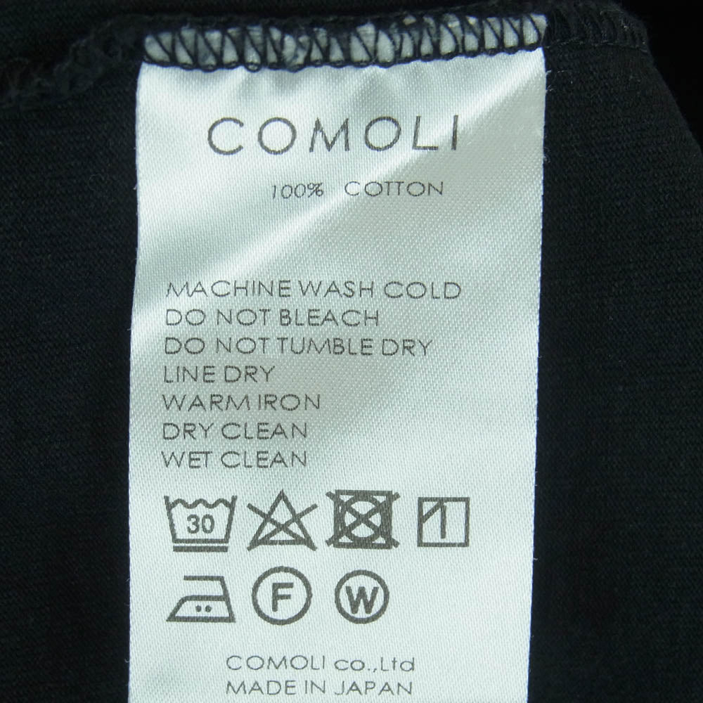 COMOLI コモリ 19AW Q03-05002 フットボール 長袖 Tシャツ カットソー コットン 日本製 ダークネイビー系 黒に近いダークネイビー系 3【中古】