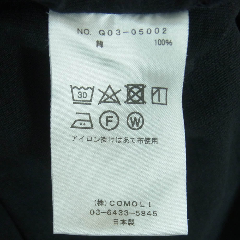 COMOLI コモリ 19AW Q03-05002 フットボール 長袖 Tシャツ カットソー コットン 日本製 ダークネイビー系 黒に近いダークネイビー系 3【中古】