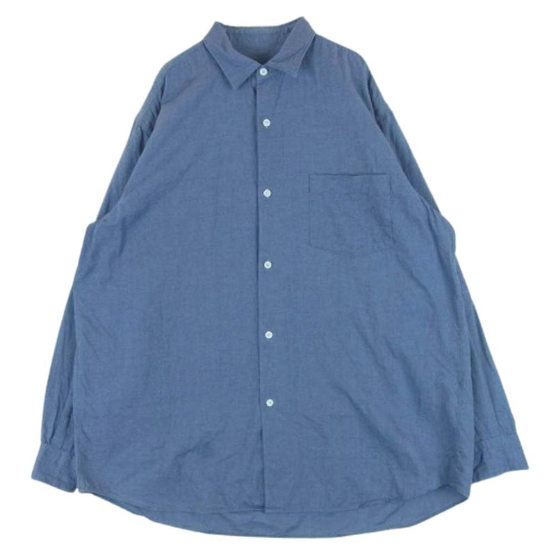 COMOLI コモリ 17AW L03-02002 コットン ネル 長袖 シャツ 日本製 ブルー系 4【中古】
