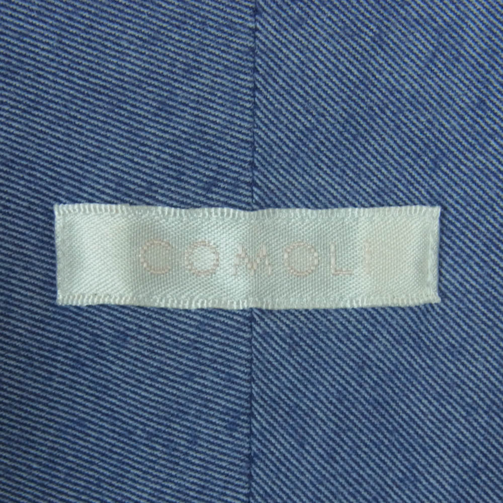 COMOLI コモリ 17AW L03-02002 コットン ネル 長袖 シャツ 日本製 ブルー系 4【中古】