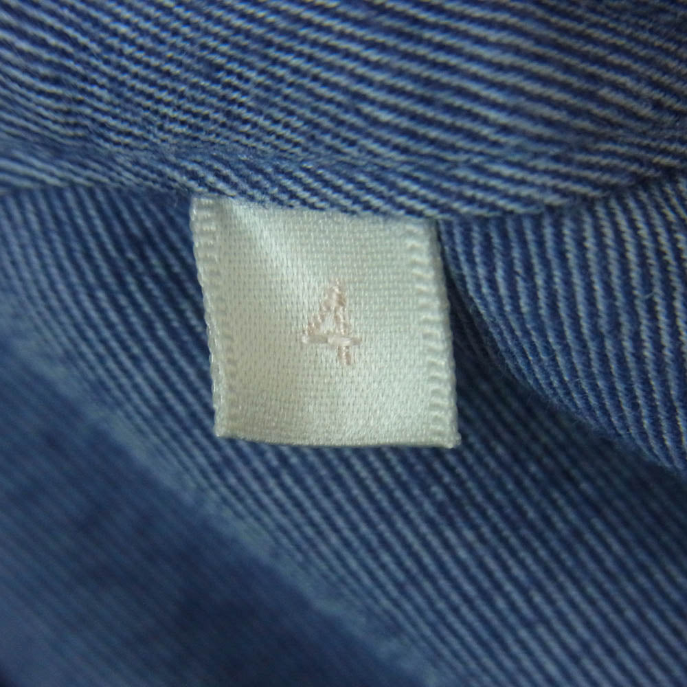 COMOLI コモリ 17AW L03-02002 コットン ネル 長袖 シャツ 日本製 ブルー系 4【中古】