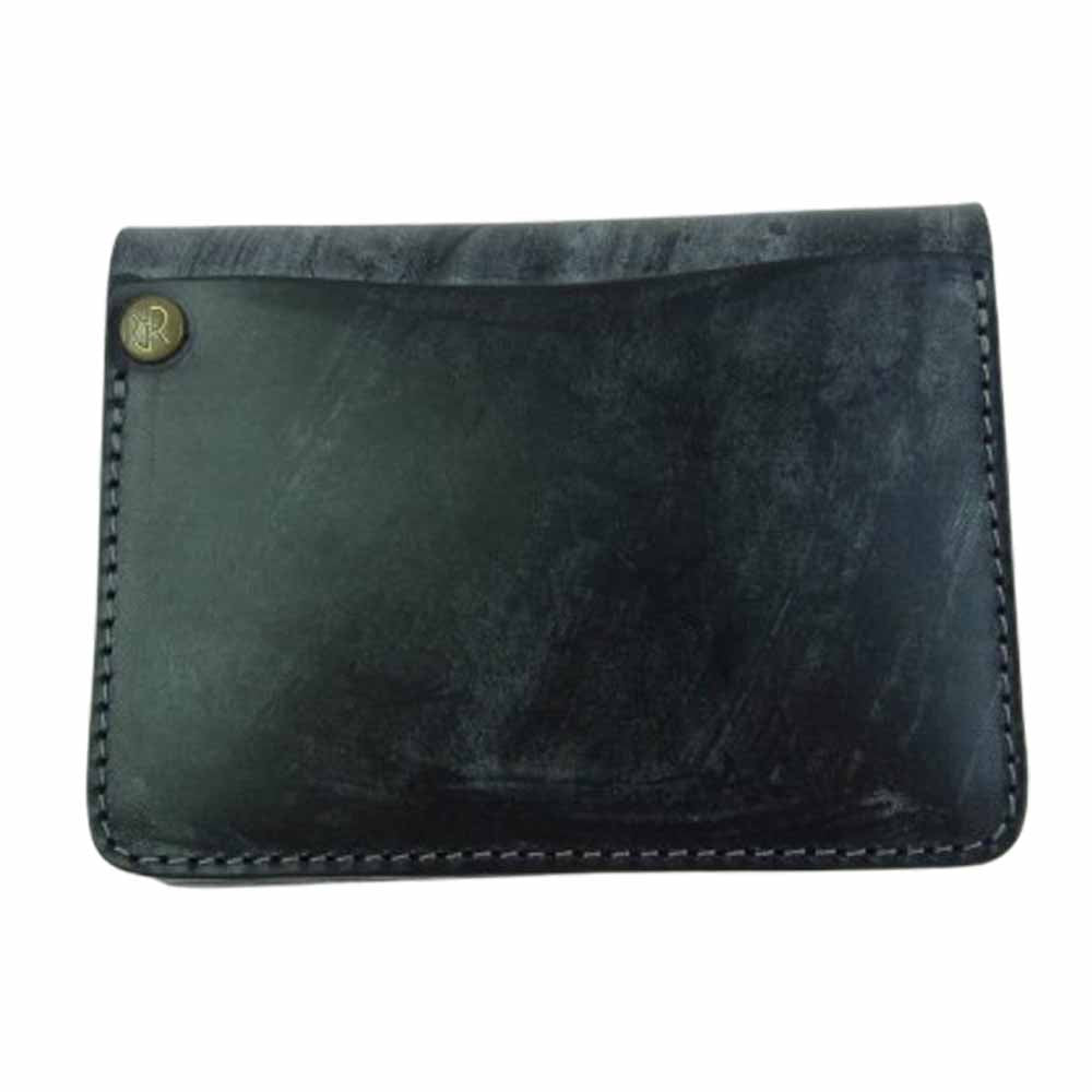 REDMOON レッドムーン PAILOT RIVER パイロット リバー 本革 レザー ミニ ウォレット 財布 ブラック ブラック系 グレー系【極上美品】【中古】