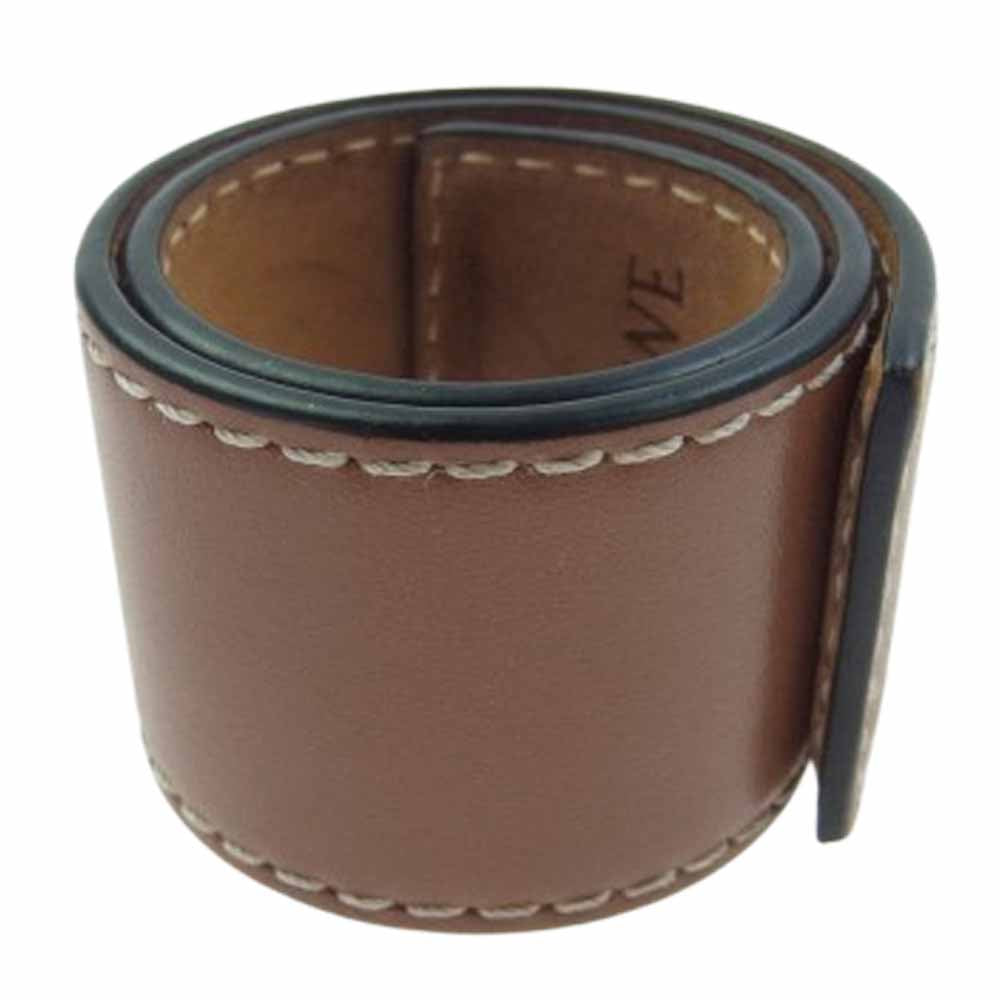 LOEWE ロエベ 119.19.336 JEWE SMALL SLAP BRACELET スラップ レザー ブレスレット ブラウン系 ブラウン系【中古】