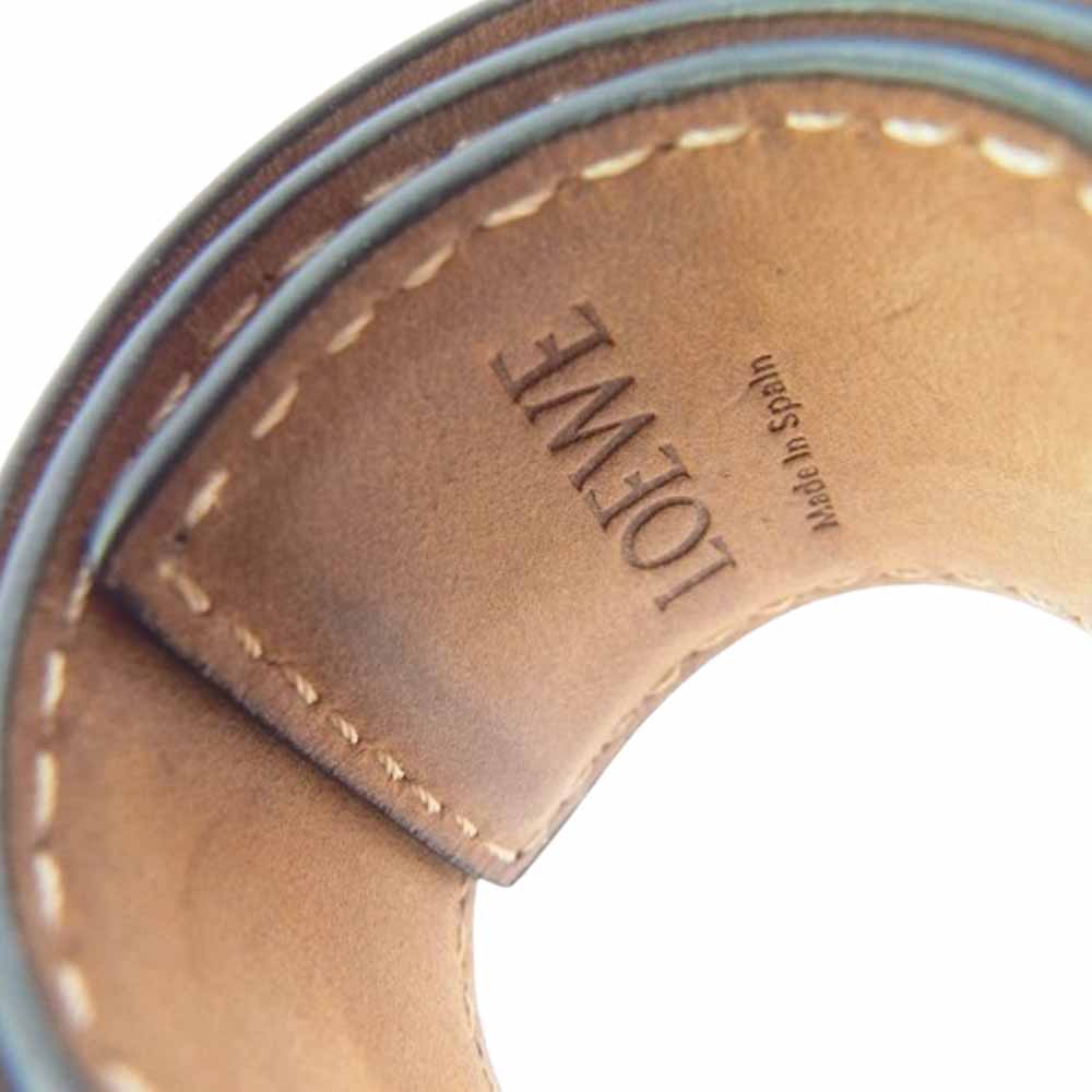 LOEWE ロエベ 119.19.336 JEWE SMALL SLAP BRACELET スラップ レザー ブレスレット ブラウン系 ブラウン系【中古】