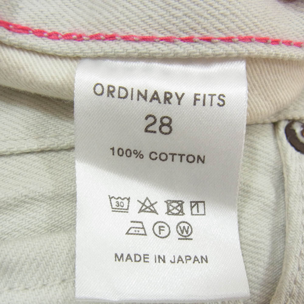 オーディナリーフィッツ ホワイト デニムパンツ オフホワイト系 28【中古】
