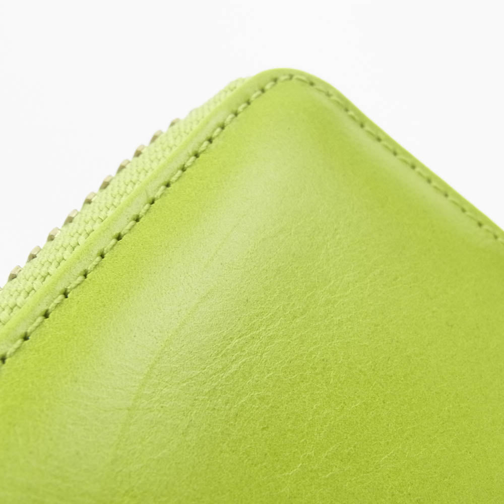 ステータスアングザエティー ラウンドジップ 二つ折り 財布 ライトグリーン系【中古】