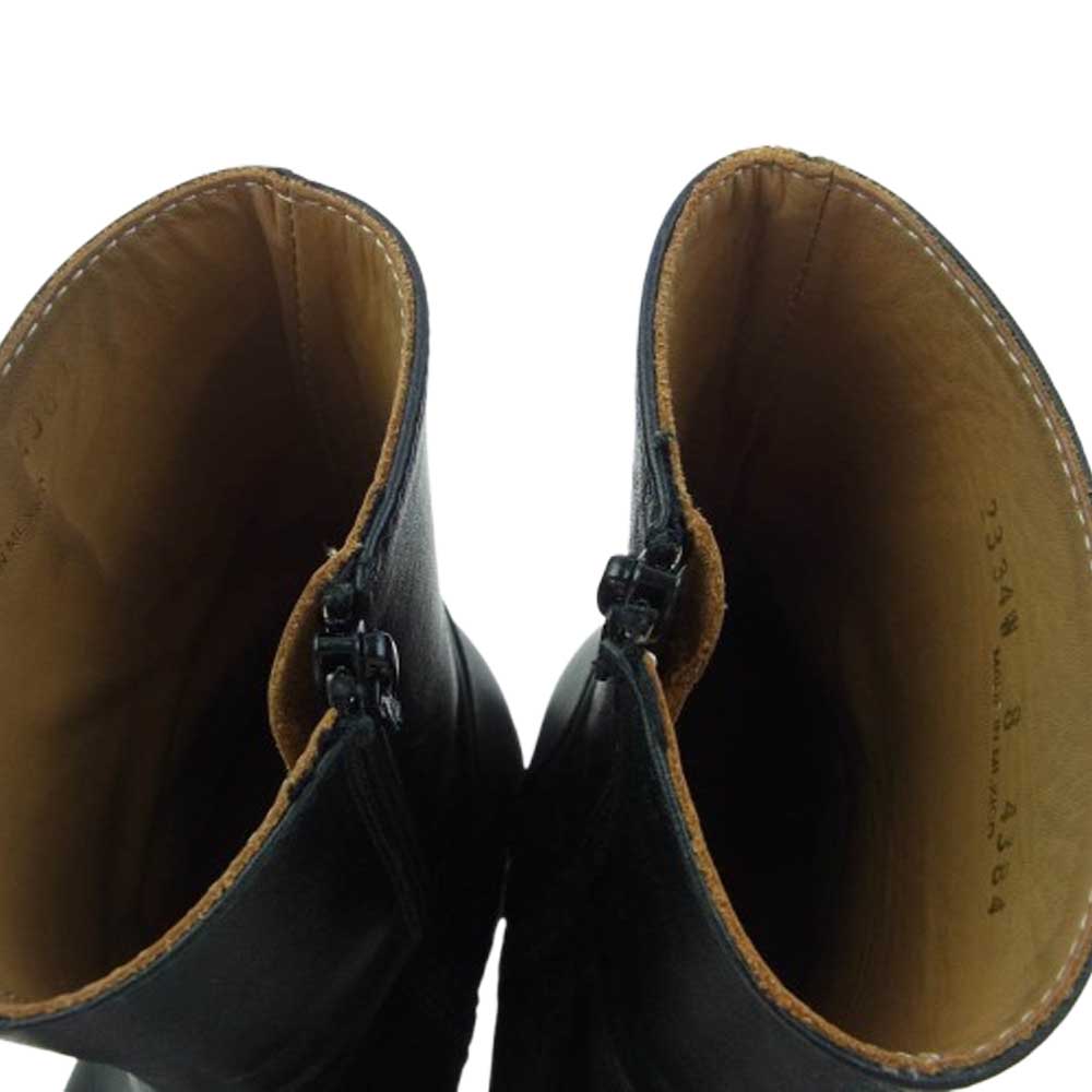 カミナンド サイドジップ レザーショートブーツ ブラック系 8【中古】