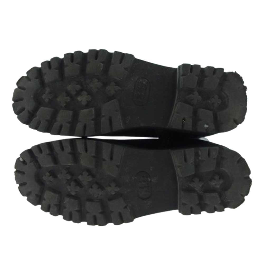 カミナンド サイドジップ レザーショートブーツ ブラック系 8【中古】