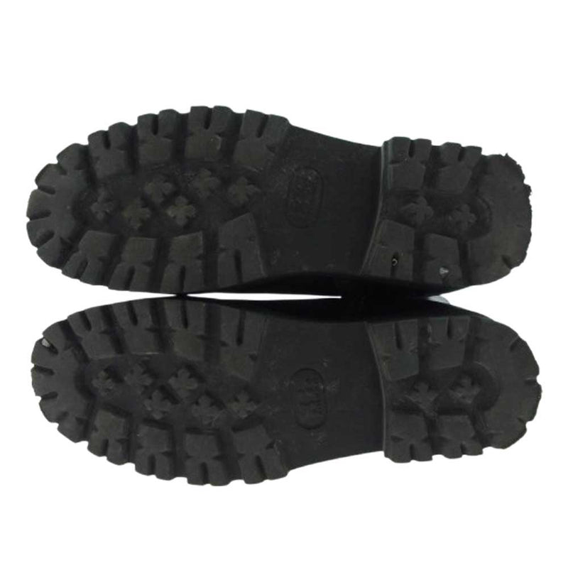 カミナンド サイドジップ レザーショートブーツ ブラック系 8【中古