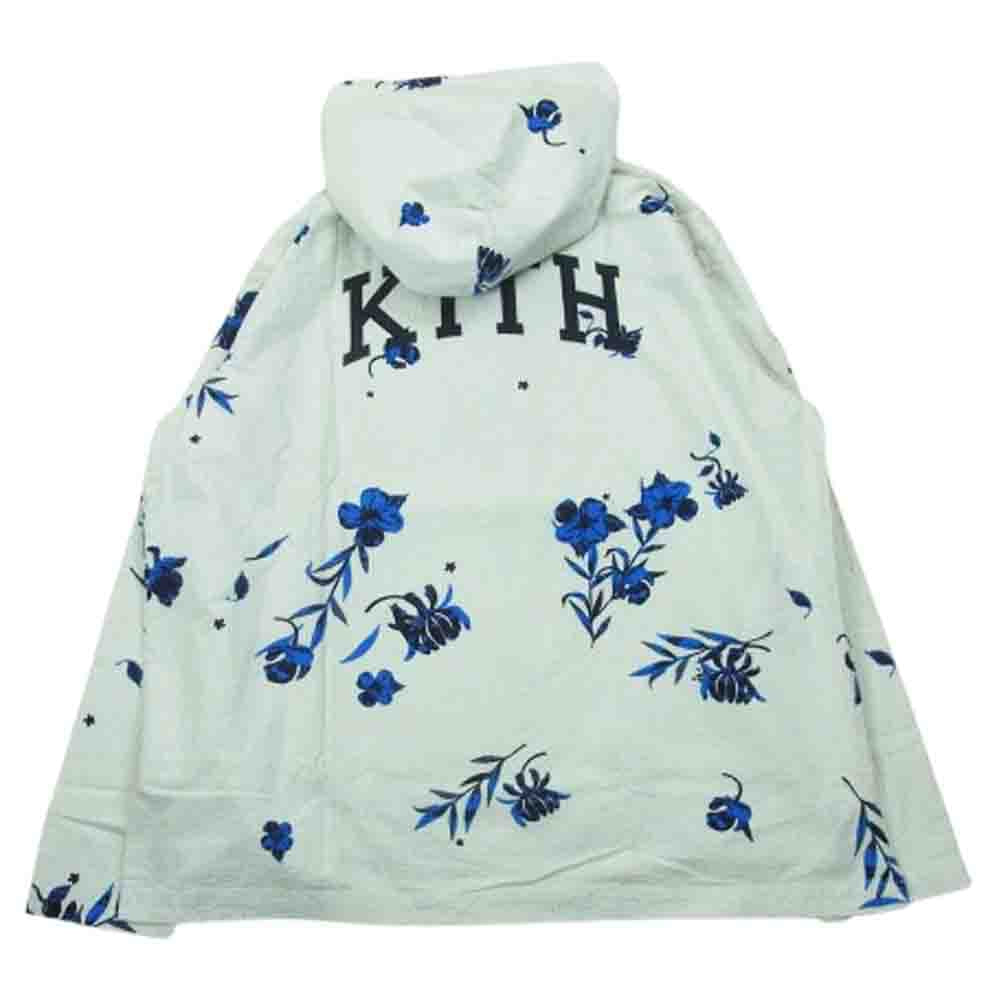 KITH キス Floral Hoodie good フラワー フーディ― プルオーバー パーカー ホワイト系 ブルー系 ライトグレー系 M【中古】